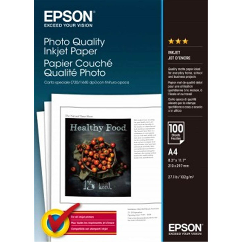 Epson Papier Couché Qualité Photo A4 100 Feuilles 102g/m²