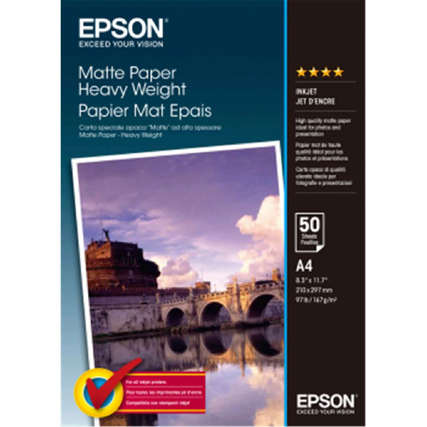 Epson - Papier photo mat - A4 - 192 g/m² - 50 feuilles Pas Cher