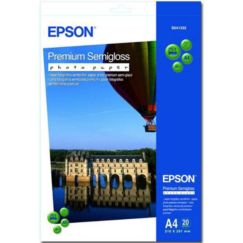 Epson Papier Photo Premium Semi-Glacé A4  20 Feuilles 251g