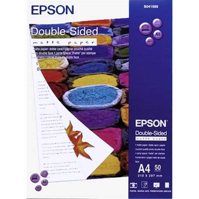 Epson Papier Couché Qualité Photo Double Face A4 50 Feuilles 178g/m²