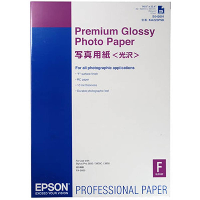 Epson Papier Photo Premium Glacé A2 25 Feuilles 255 g 