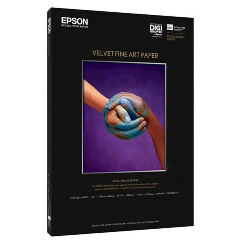 Epson Papier d\'art Velvet A2 25 feuilles 260g - Agréé Digigraphie