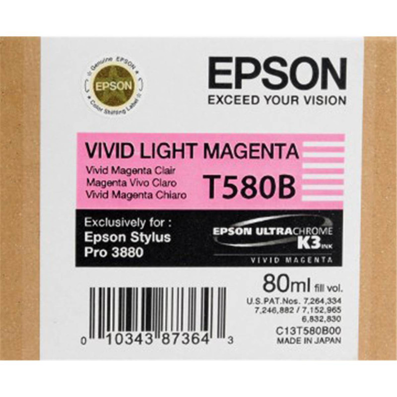 Epson Encre Vivid Magenta Clair T580B (3880)