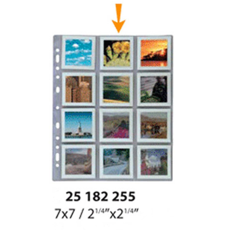 Svar Feuillets Polypro perforés pour diapo 7x7 (par 25)