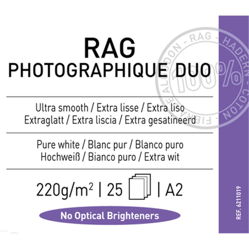 Canson Infinity Rag Photographique Duo A2 220g / 25 feuilles