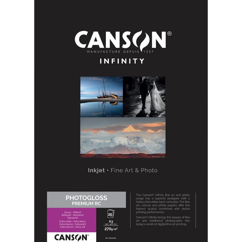 Canson Infinity PhotoGloss Premium RC A3 270g / 25 feuilles