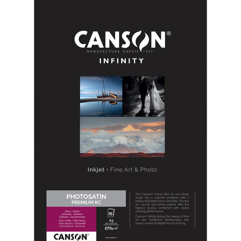 Canson Infinity PhotoSatin Premium RC A3 270g / 25 feuilles