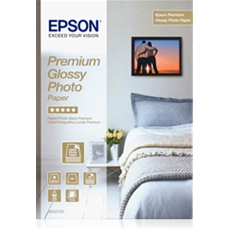 Epson Papier Photo Premium Glacé Or 5 étoiles A4 15 Feuilles 255g/m²