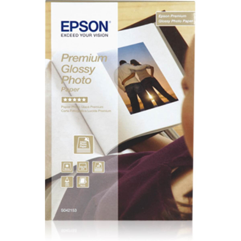 Epson Papier Photo Premium Glacé carte postale 10x15cm 40f 255g