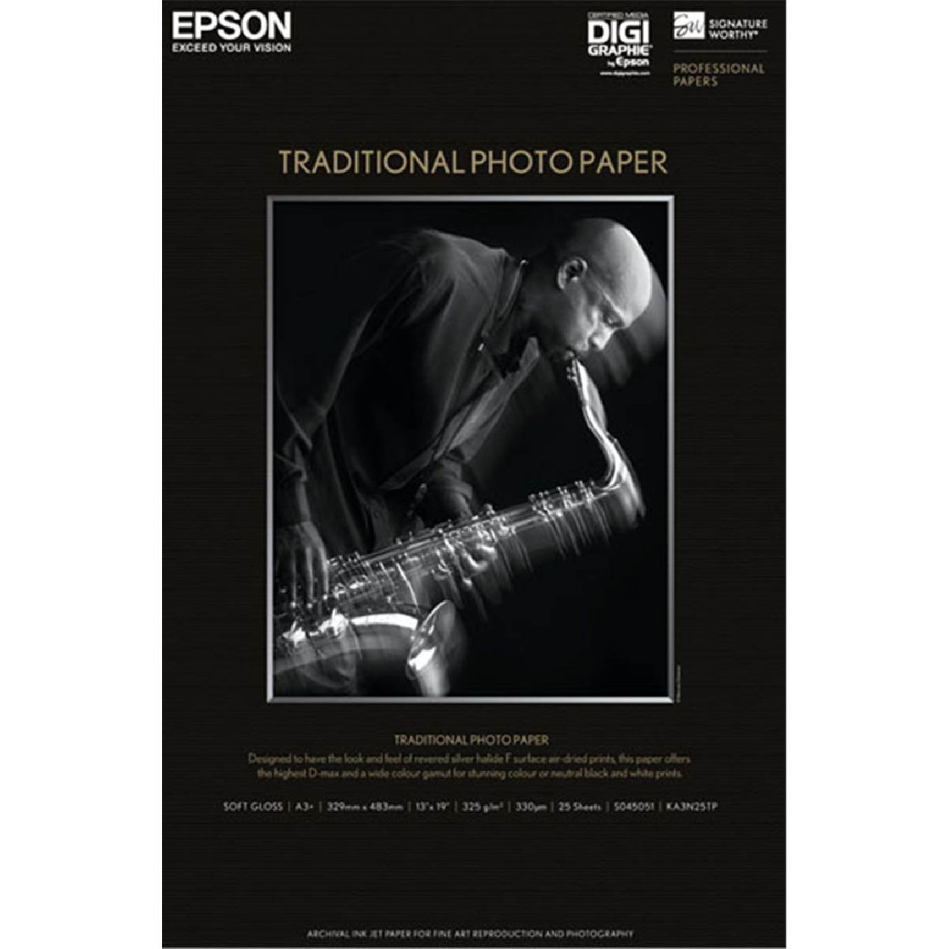 Epson Papier Photo Traditionnel A2 25 feuilles 330g - Agréé