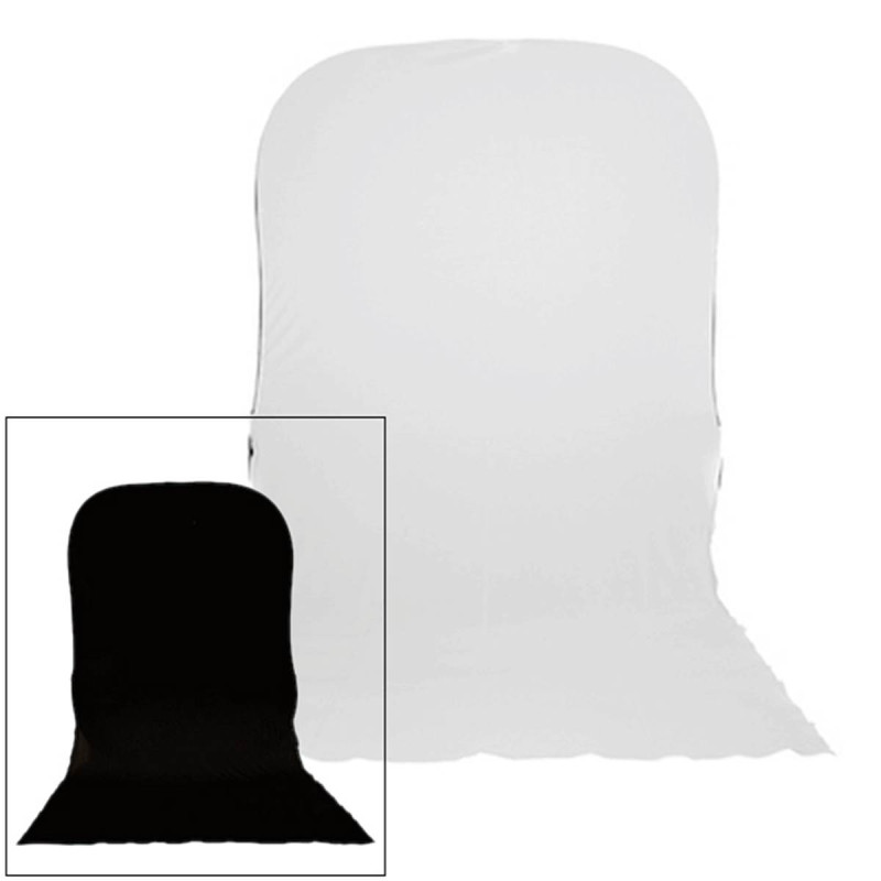 Manfrotto Fond pliable 1.8 x 2.15 m Blanc / Noir avec Retour