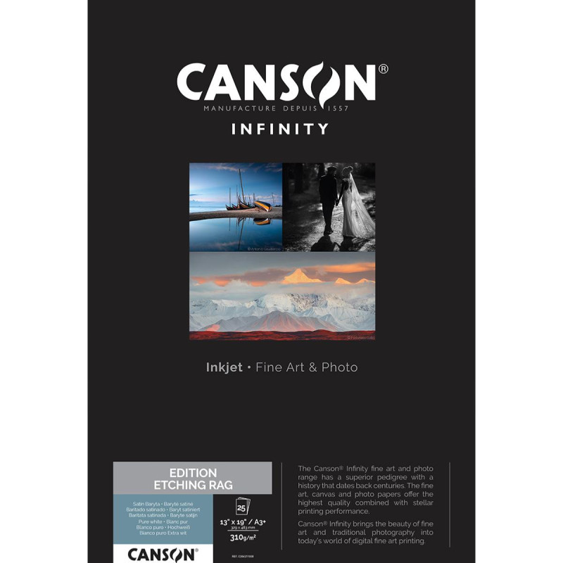 Canson Infinity  Edition Etching Rag A3+ 310g / 25 feuilles