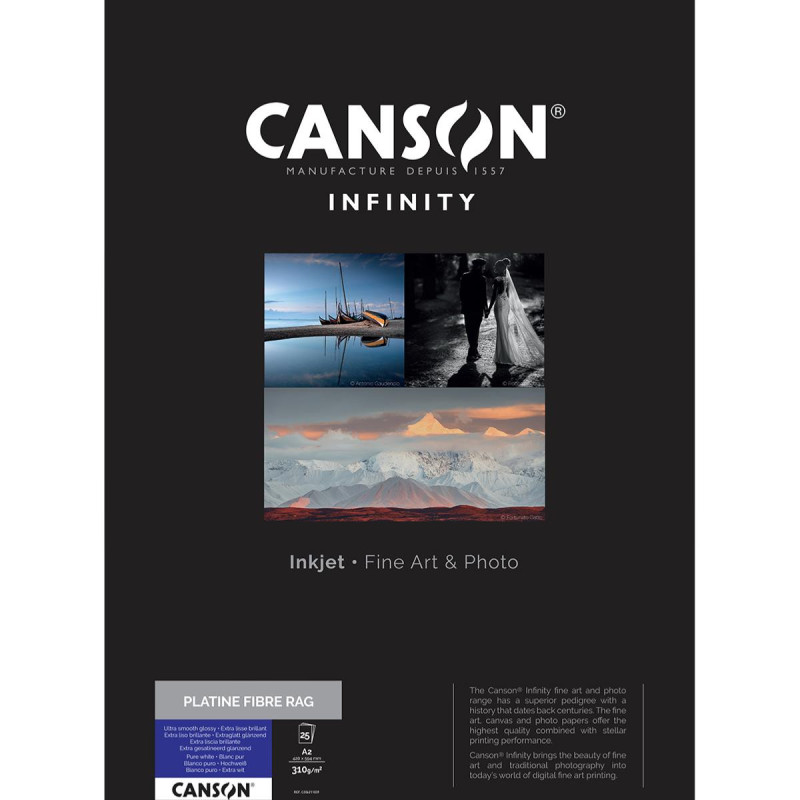 Canson Infinity Platine Fibre A2 310g / 25 feuilles