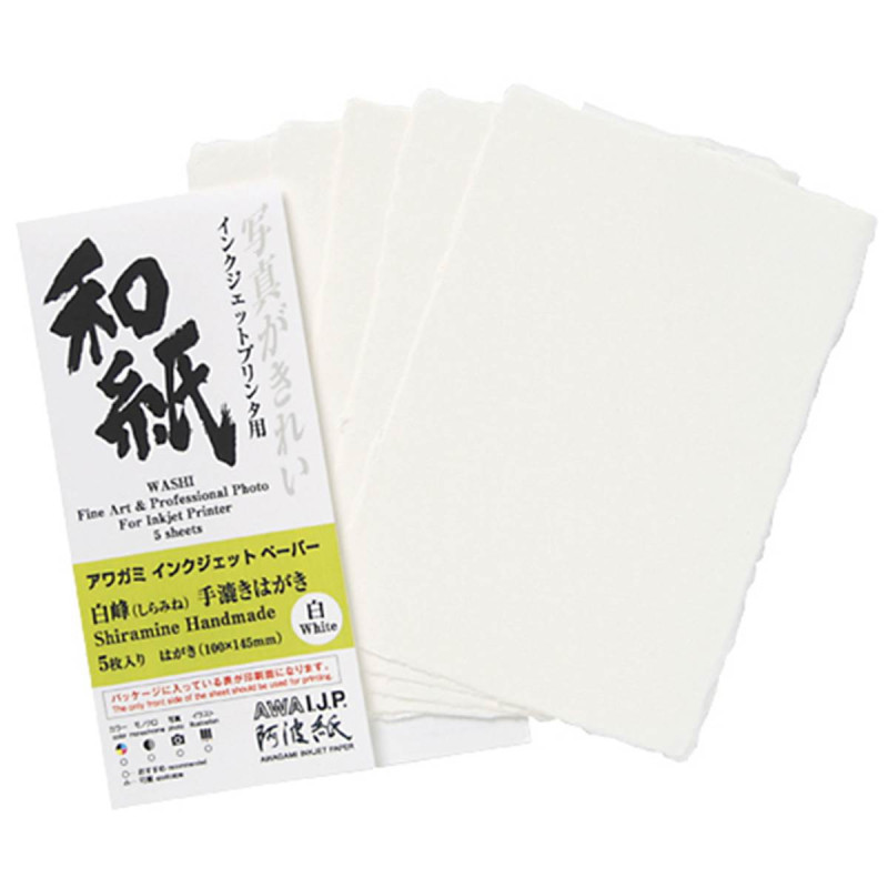 Awagami Papier Shiramine 260g carte postale 10x15cm 5F