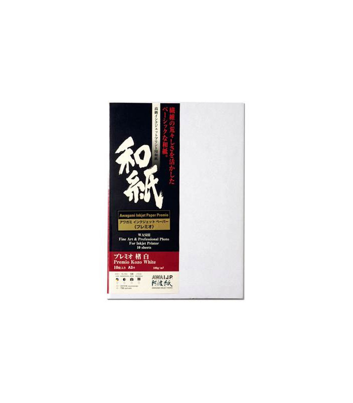Awagami Papier Premium Kozo blanc 180g A3+ 10F