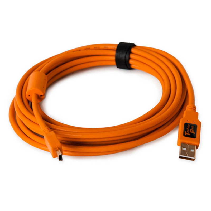 Tethertools Cable USB 2 / Mini-B  pour appareil photo (4,5m) Orange