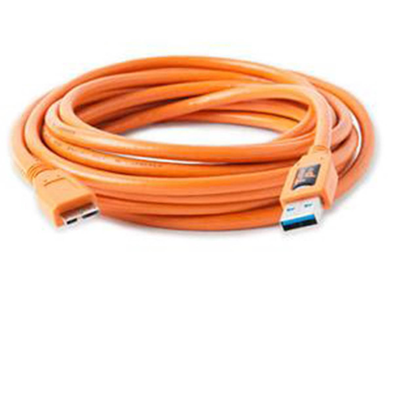 Tethertools Cable USB 3 / Micro-B pour appareil photo (4,5m) Orange