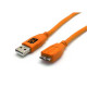 Tethertools Cable USB 3 / Micro-B pour appareil photo (4,5m) Orange
