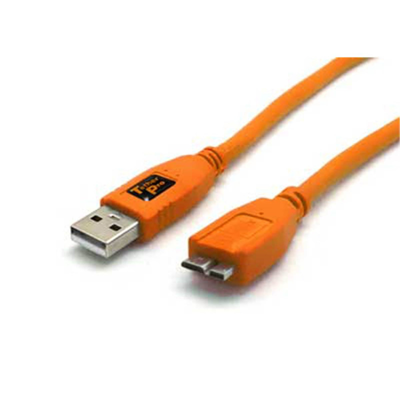 Tethertools Cable USB 3 / Micro-B pour appareil photo (4,5m) Orange