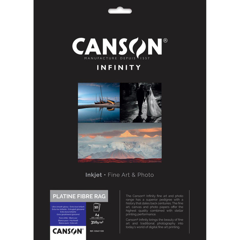 Canson Infinity Platine Fibre A4 310g / 10 feuilles