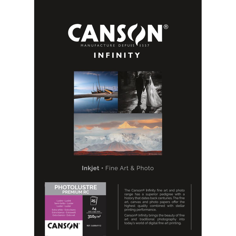 Canson Infinity Photo Lustre Premium RC A4 310g / 25 feuilles