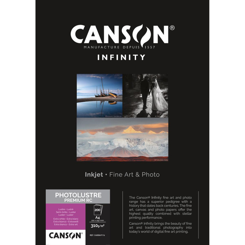 Canson Infinity Photo Lustre Premium RC A4 310g / 200 feuilles