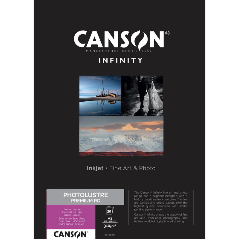 Canson Infinity Photo Lustre Premium RC A3 310g / 25 feuilles