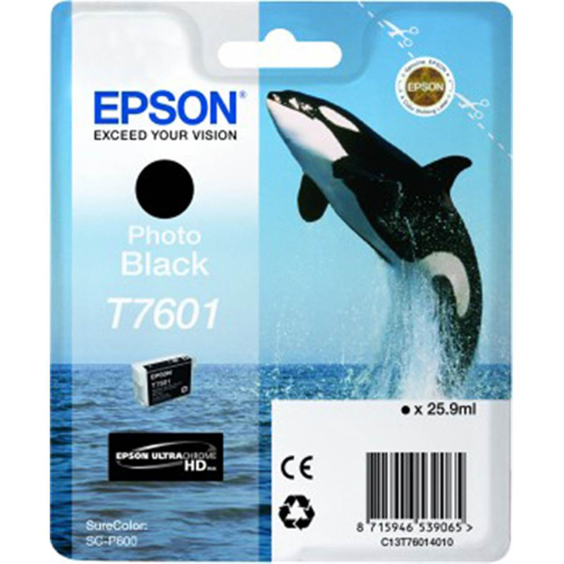 Epson Encre Noir Photo T7601 Ultrachrome HD pour SC-P600