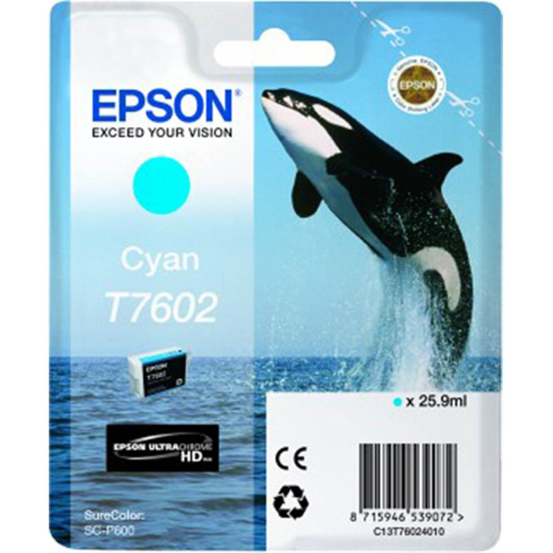 Epson Encre Cyan T7602 Ultrachrome HD pour SC-P600