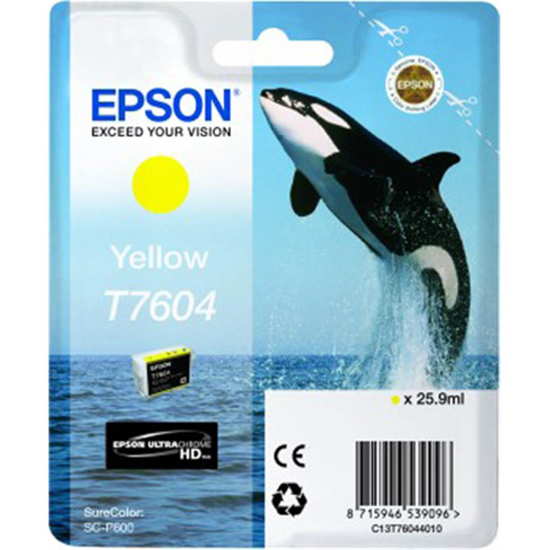 Epson Encre Jaune T7604 Ultrachrome HD pour SC-P600