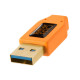 Tethertools Cable USB 3 / Micro-B coudé (4,6m) Orange