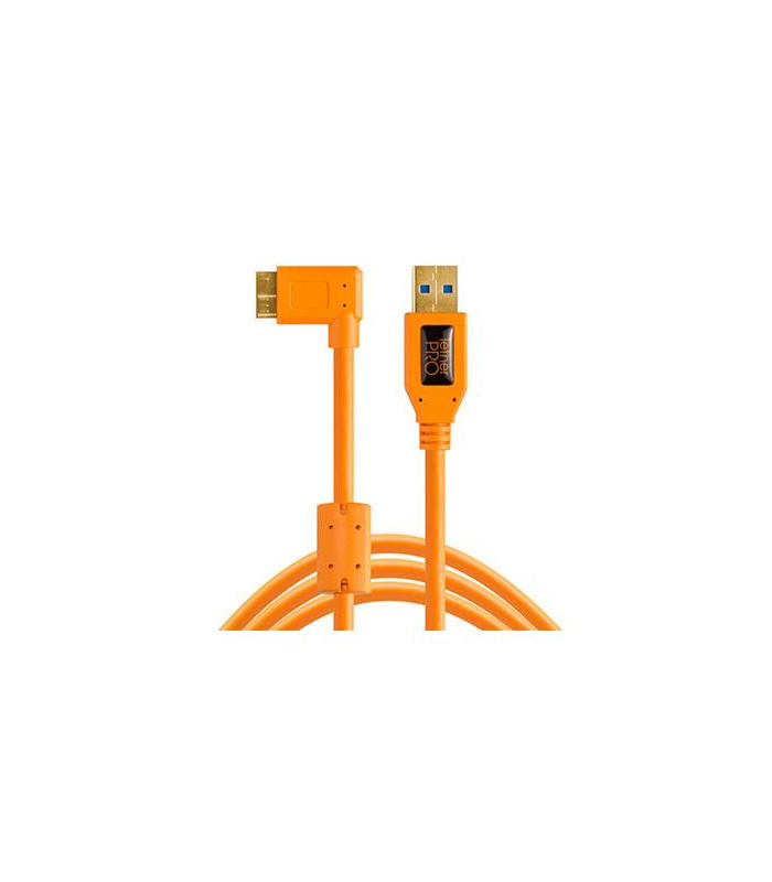 Tethertools Cable USB 3 / Micro-B coudé (4,6m) Orange
