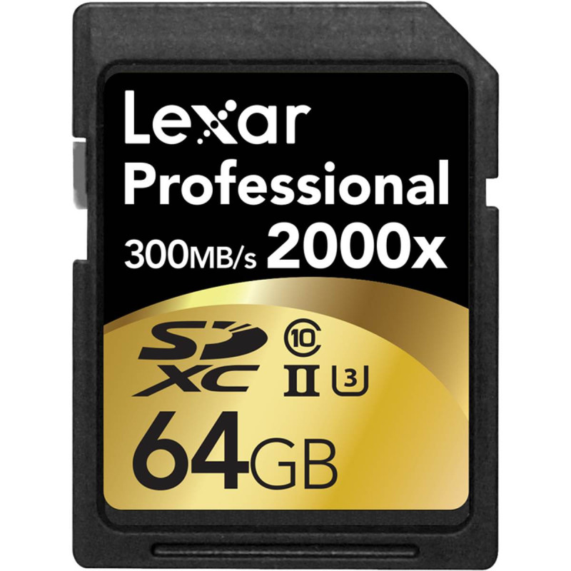 Lexar Carte mémoire SDXC Pro UHS-II 2000x 64GO