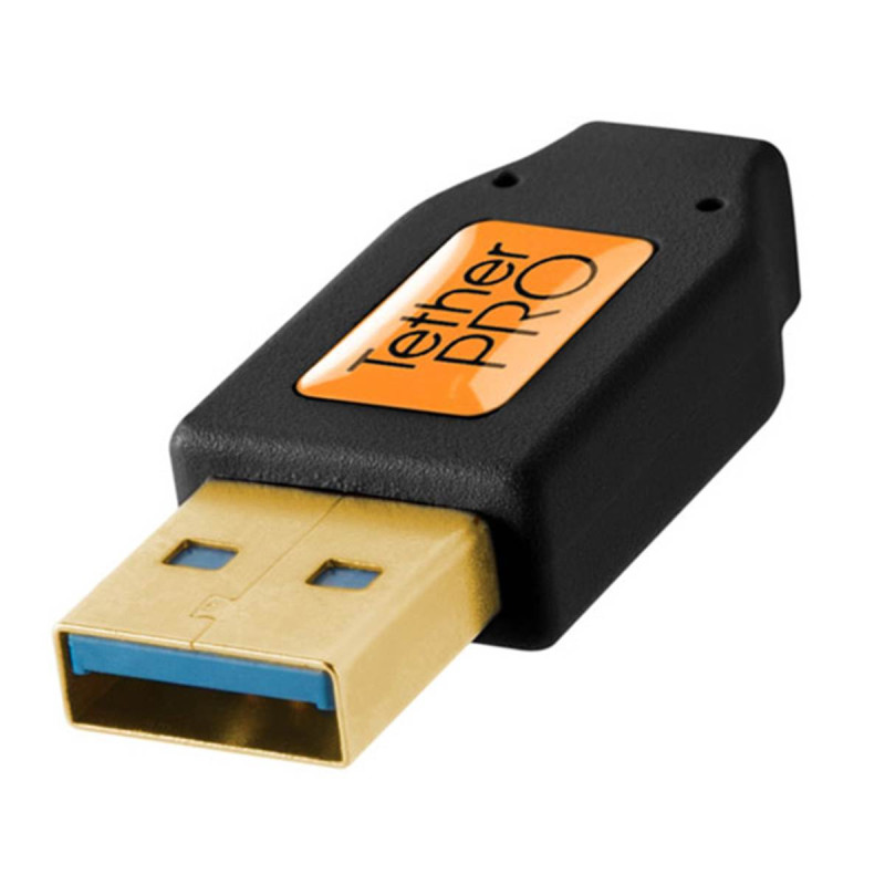 Tethertools Cable USB 3 / Micro-B coudé (4,6m) Noir