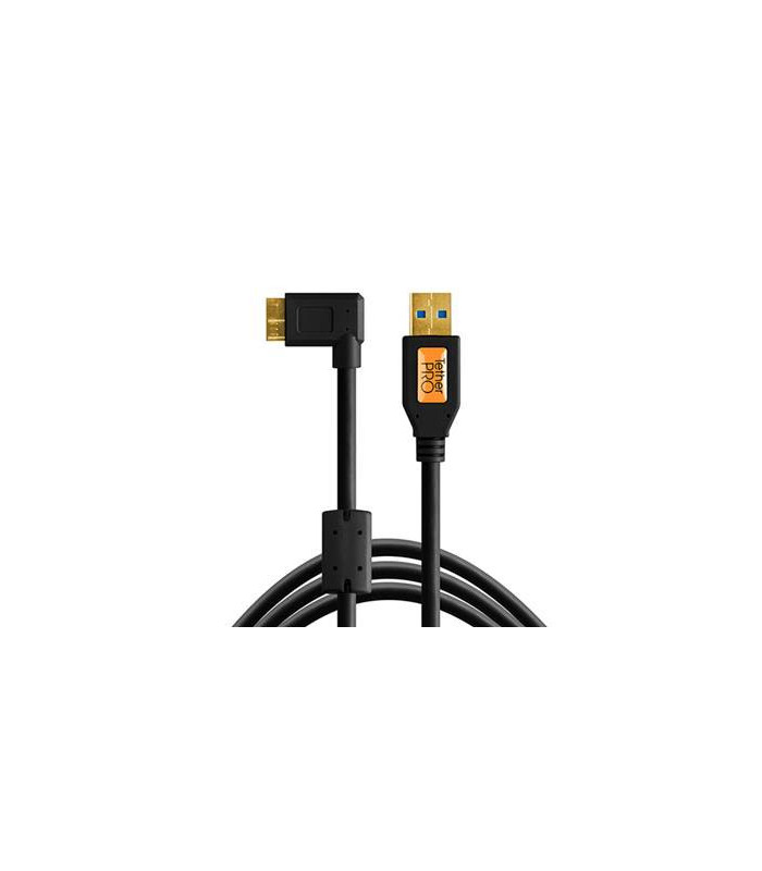 Tethertools Cable USB 3 / Micro-B coudé (4,6m) Noir
