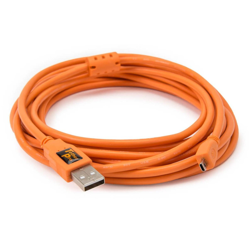 Tethertools Cable USB 2 / Mini-B (4,5m Orange) pour Nikon D750