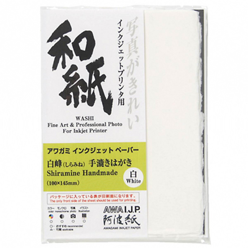 Awagami Papier Shiramine 260g carte postale 10x15cm 20f