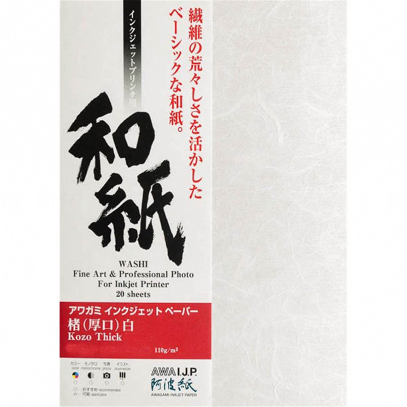 Awagami Kozo Thick White 110g A4 20f