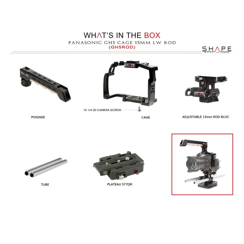 Shape Kit Cage avec poignée pour GH5 - GH5s