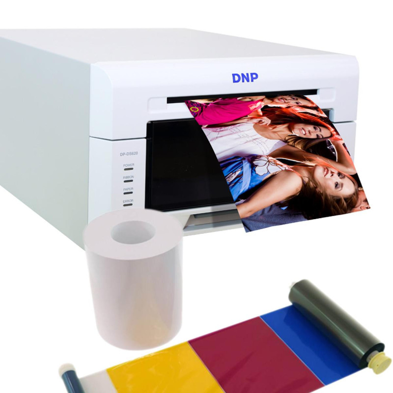 DNP Pack Imprimante DS620 avec 1 Kit d\'impression 10x15cm-15x20cm