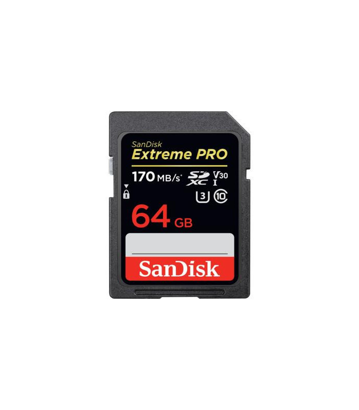 Sandisk Carte Mémoire SDXC UHS-I Extreme Pro 64GB 170Mo/s C10 U3 V30