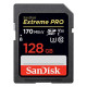 Sandisk Carte Mémoire SDXC UHS-I Extreme Pro 128GB 170Mo/s C10 U3 V30
