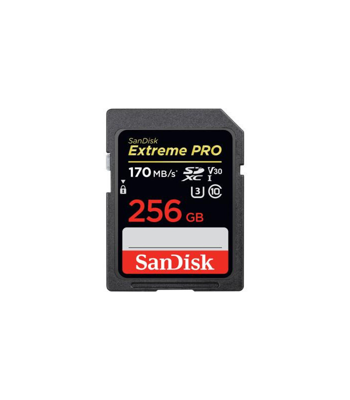 Sandisk Carte Mémoire SDXC UHS-I Extreme Pro 256GB 170Mo/s C10 U3 V30