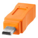 Tetertools Câble TetherPro USB-C vers mini-USB 2.0 Mini-B 8Pin Orange