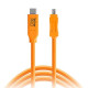 Tetertools Câble TetherPro USB-C vers mini-USB 2.0 Mini-B 8Pin Orange