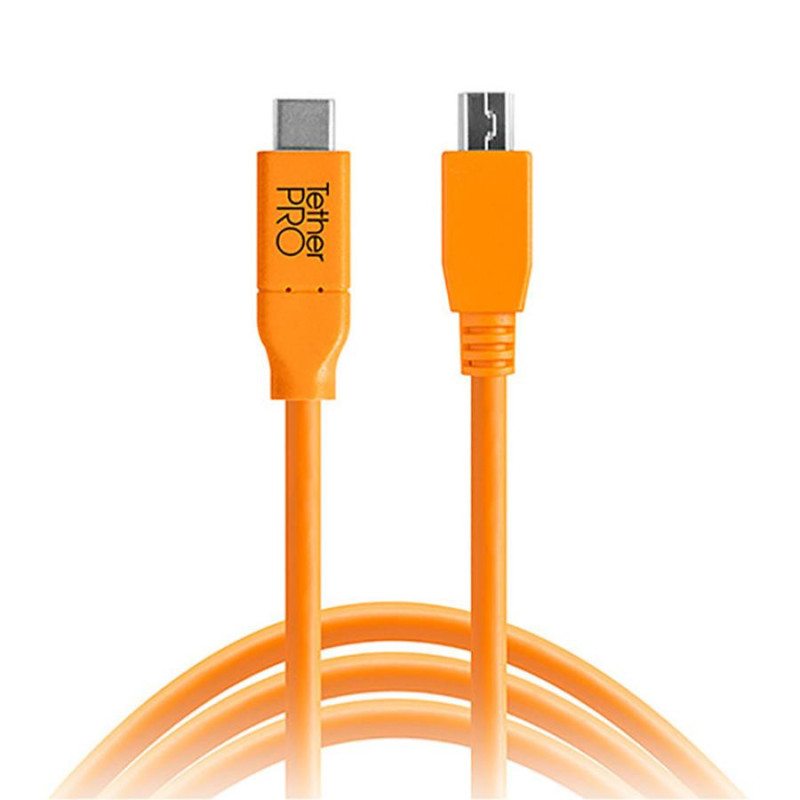 Tethertools Câble Tetherpro USB-C vers Mini-B 2.0 5 broches • Orange