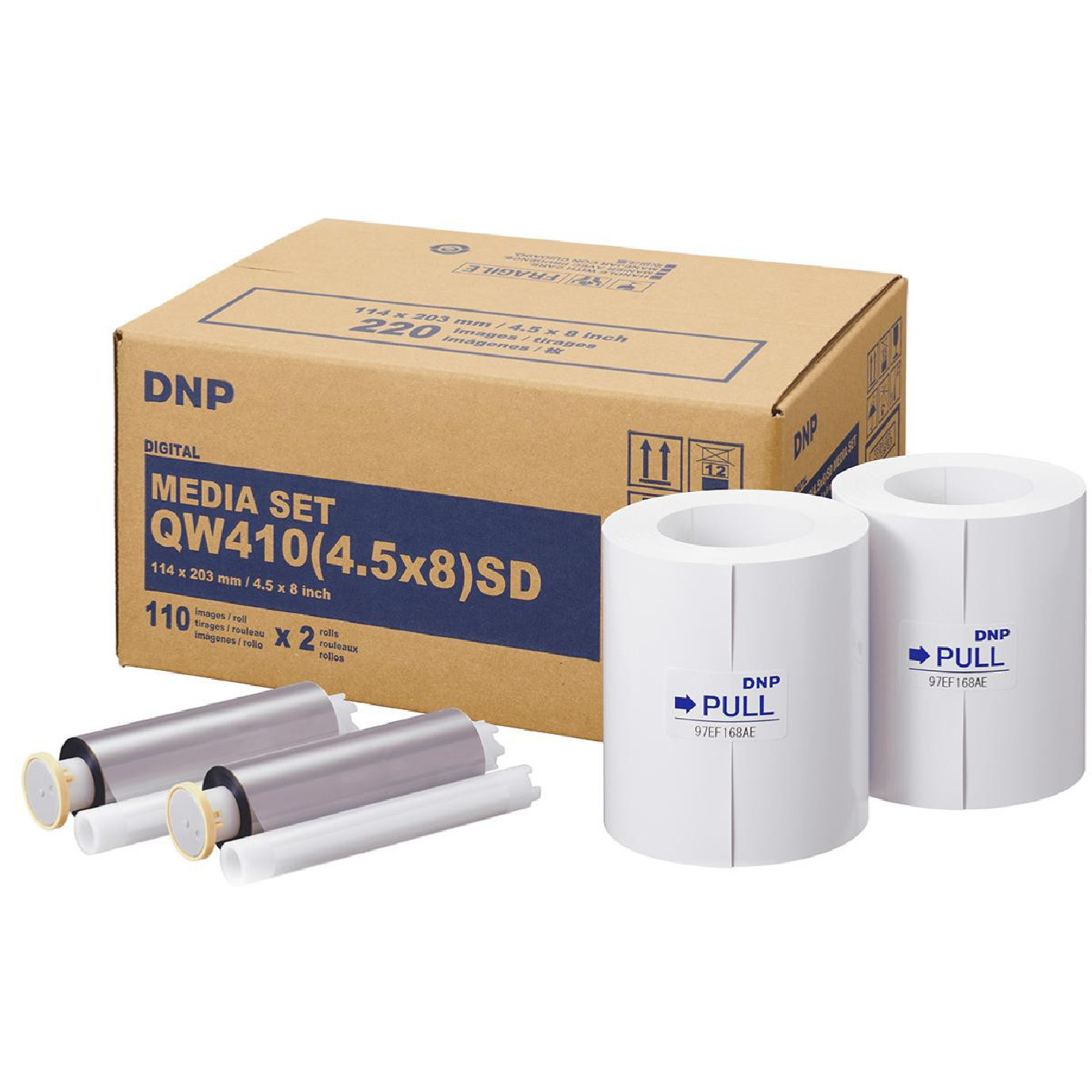 Kit imprimante thermique DNP DP-QW410 + 1 carton de consommables Standard  Digital pour 300 tirages (DPQW1015SD) + Module WiFi WCM-2