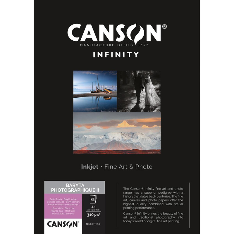 Canson Infinity Baryta Photographique II A4 310g / 25 feuilles