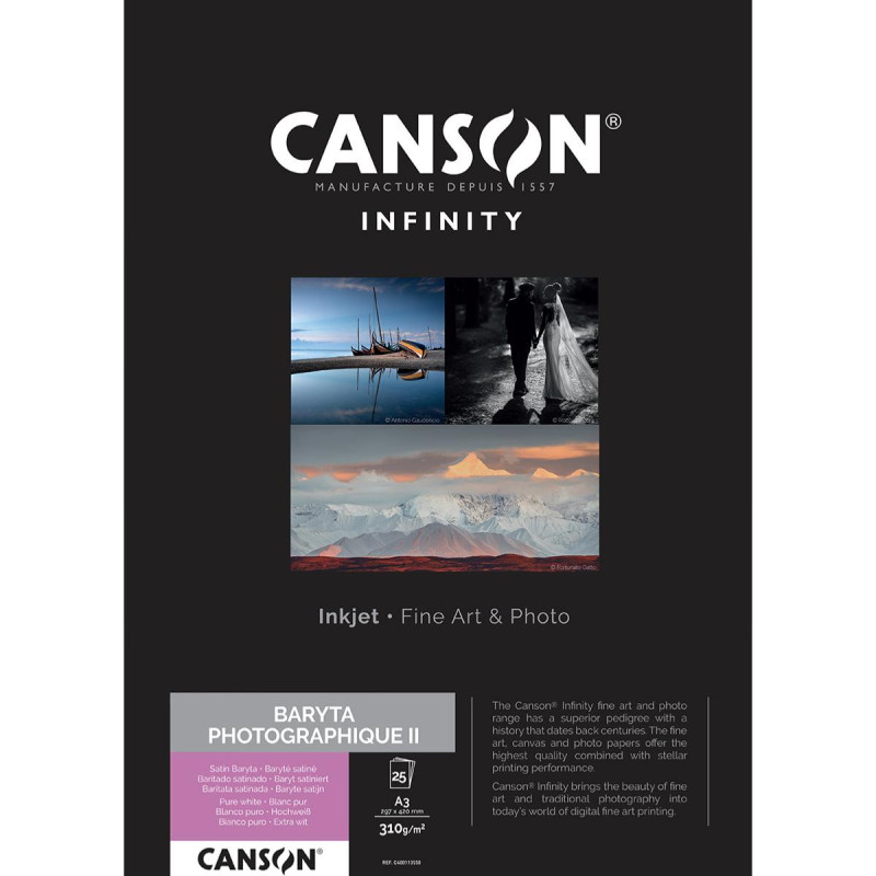 Canson Infinity Baryta Photographique II A3 310g / 25 feuilles