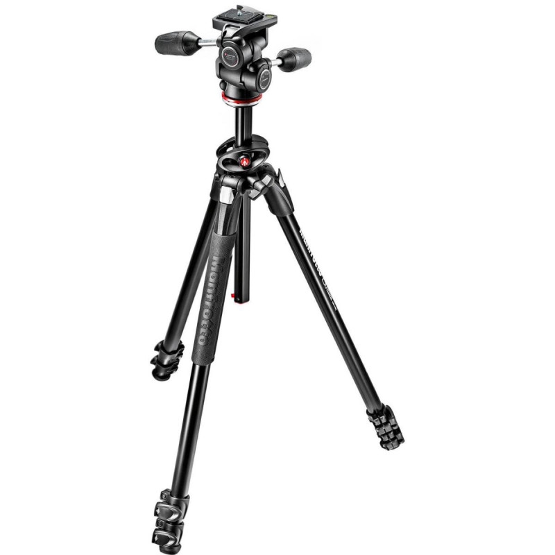 Manfrotto Kit Trépied Alu 3 Sections Dual 290 avec rotule 3D 804
